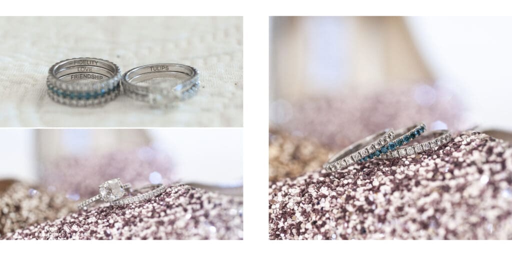 close ups of bridal rings
