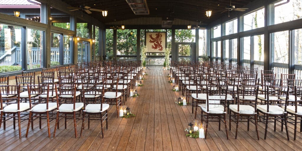 wide image of empty ceremony site