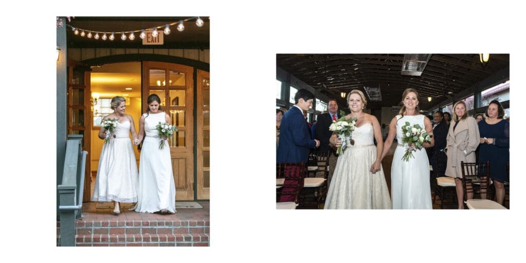brides walking down aisle