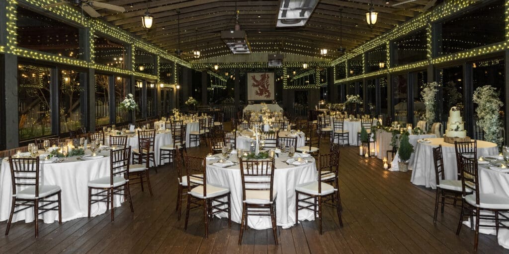 wide image of reception at Biltmore Estate's Lioncrest venue 