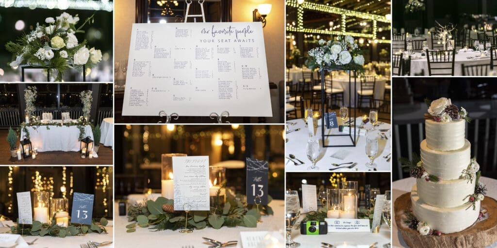 collage of reception details