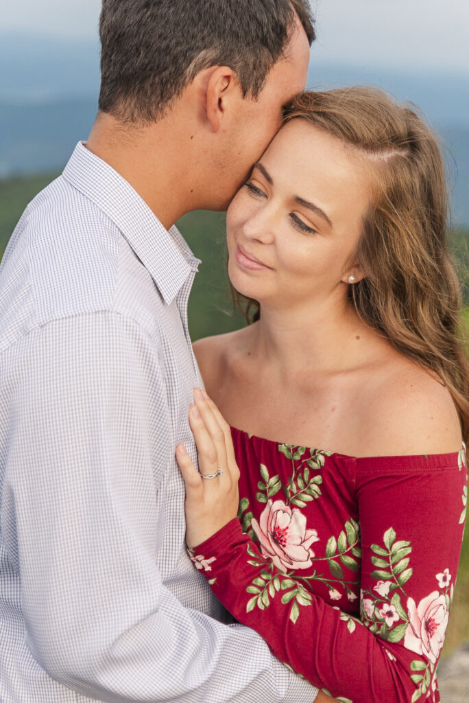 Close up of couple embracing