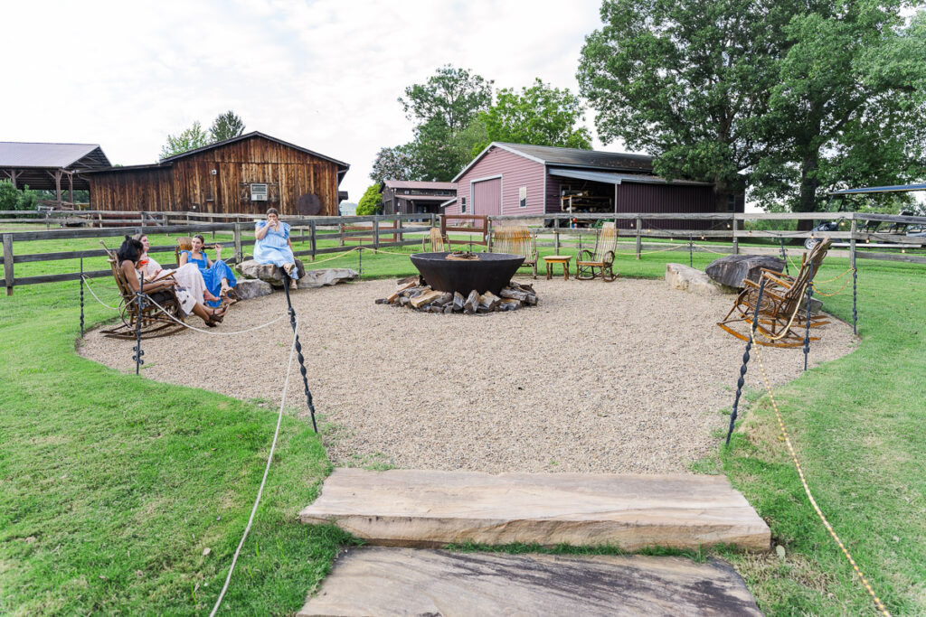 guest fire pit at The Farm A Gathering Place