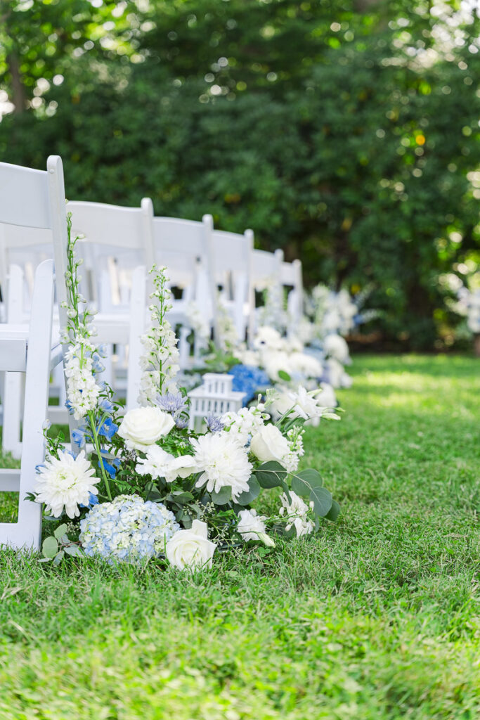 ceremony aisle decor at The Farm A Gathering Place Asheville Candler Wedding Venue